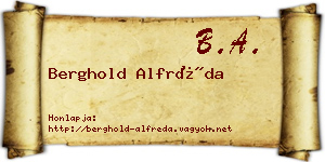 Berghold Alfréda névjegykártya